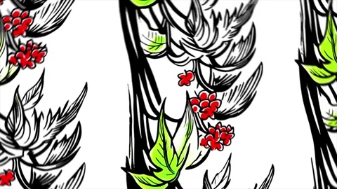 Classic Tropical Pattern – Rotation Motion Animation Stock Footage 306388234