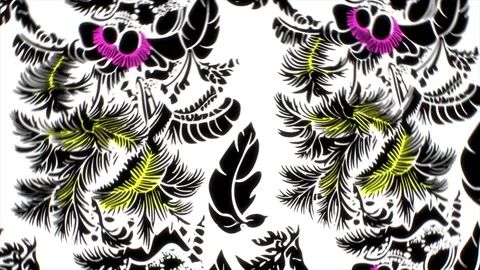 Classic Tropical Pattern – Rotation Motion Animation Stock Footage 306402834