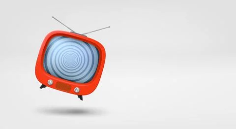 Classic tv. 3d vector banner with copy space Stock Illustration