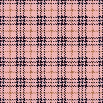 Classic tweed plaid style pattern. Geometric check print in pink and blue color Stock Illustration