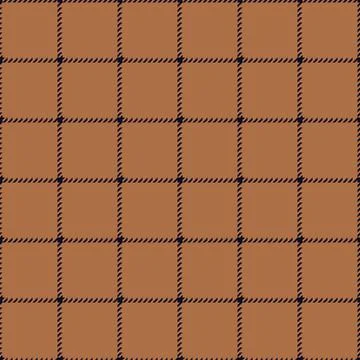 Classic tweed plaid style pattern. Geometric check print in brown and blue color Stock Illustration