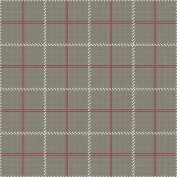 Classic tweed plaid style pattern. Khaki sage green geometric check print Stock Illustration