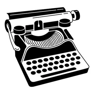 Classic typewriter icon, simple style Stock Illustration