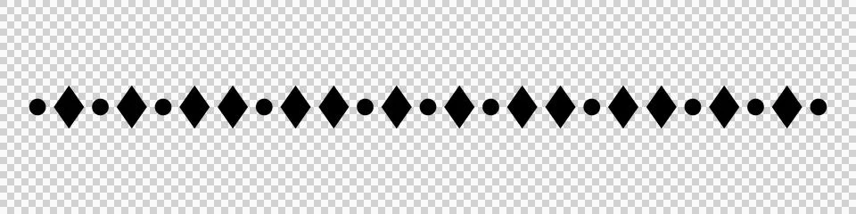Classic typographic diamond and dot separator isolated on transparent Stock-Illustration