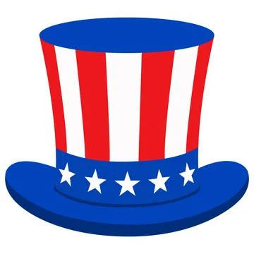 Classic Uncle Sam Hat Patriotic Sticker Stock Illustration