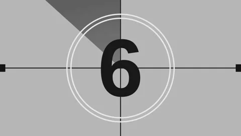 Classic universal film countdown leader Stock Footage 340333699