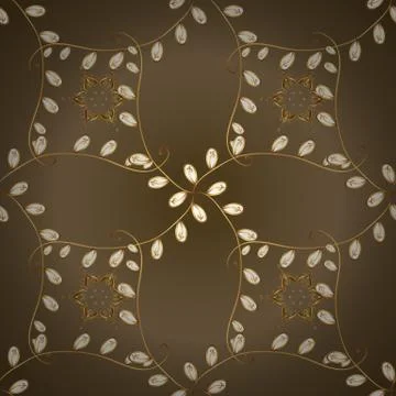 Classic vector golden seamless pattern. Floral ornament brocade textile pattern, 스톡 일러스트