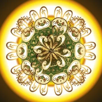 Classic vector golden seamless pattern. Floral ornament brocade textile pattern, Stock Illustration