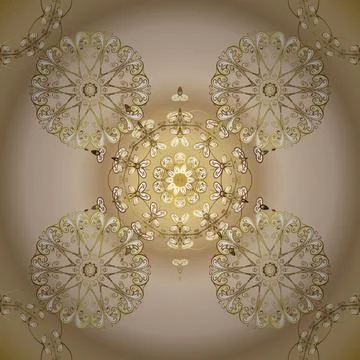 Classic vector golden seamless pattern. Floral ornament brocade textile pattern, Stock Illustration