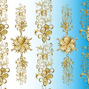 Classic vector golden seamless pattern. Floral ornament brocade textile pattern, Stock Illustration