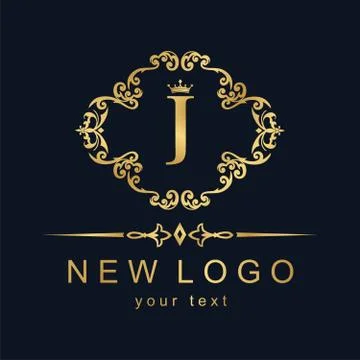 Classic vector logo. Gold capital letter. Stock Illustration