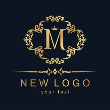 Classic vector logo. Gold capital letter. Stock Illustration