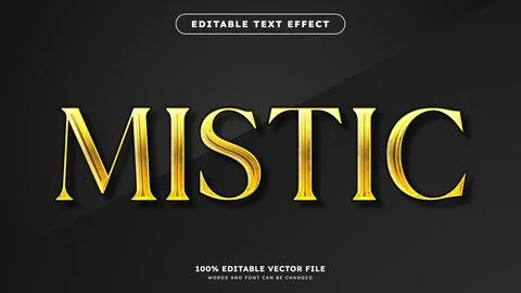 Classic Vector Text Effect Editable Alphabet Gold Metalic Modern Retro Stock Illustration
