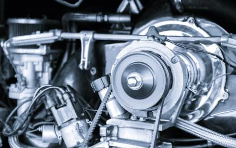 Classic vehicle engine Stock Photos