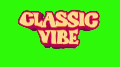 Classic vibe sign looping animation on green background Stock Footage 340455341