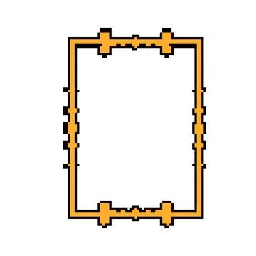 Classic victorian border frame pixel art vector illustration Stock Illustration