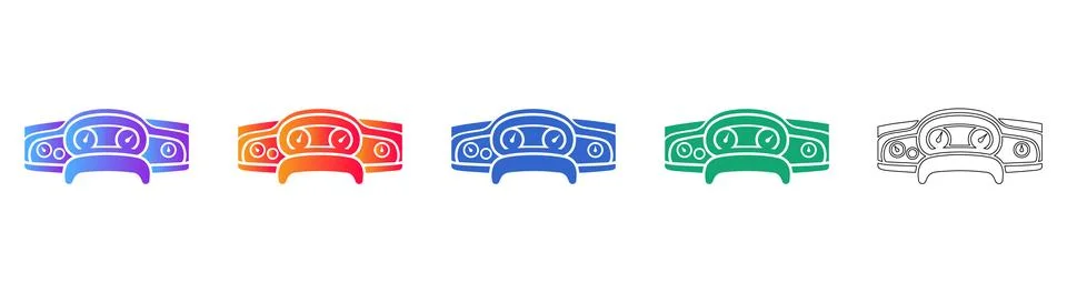 Classic Video Game Console Controller Front View Illustration Set Stock Illustration
