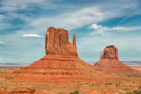 Classic View of Monument Valley Tribal Park, Utah Foto stock