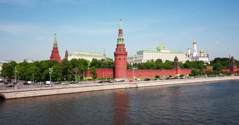 Classic View At Moscow Kremlin Time Lapse Stock Footage 45813068