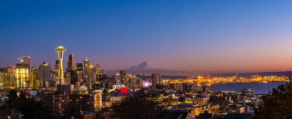 Classic view of Seattle from Kerry Park Stock Photos