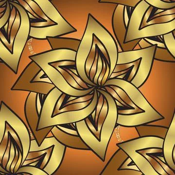 Classic vintage background. Classic vector brown and yellow and golden pattern. Stock Illustration