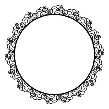 Classic vintage design with black circle frame. Perfect for photos, icons, .. Stock Illustration