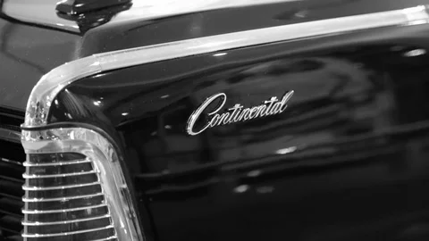 Classic vintage lincoln continental suicide door jfk kennedy car Stock Footage