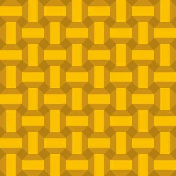 Classic vintage seamless pattern with abstract geometry 3d texture. Golden me Illustrazione stock