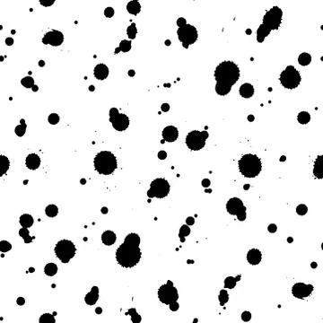 Classic vintage seamless pattern with ink blot dot, texture grunge crayons in Stock Illustration