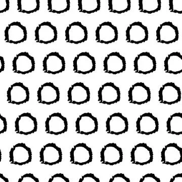 Classic vintage seamless pattern with polka dot circles, texture grunge crayo イラスト素材