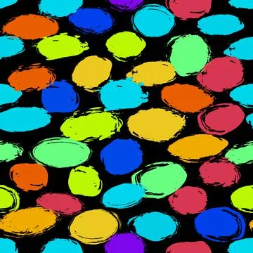 Classic vintage seamless pattern with polka dot, texture brush strokes ink. r Stock Illustration