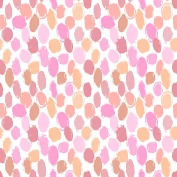 Classic vintage seamless pattern with polka dot, texture brush strokes ink. p Stock Illustration