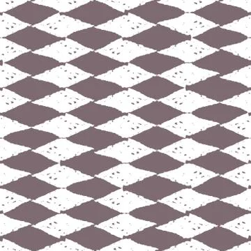 Classic vintage seamless pattern with rhombuses, texture grunge crayons ink.  Stock Illustration