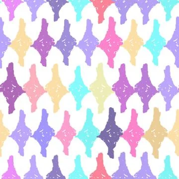 Classic vintage seamless pattern with rhombuses, texture grunge crayons ink.  Stockillustratie