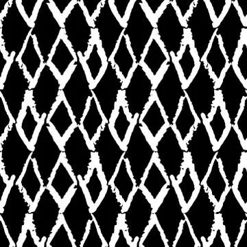 Classic vintage seamless pattern rhombuses grunge crayons ink. design abstrac Stock Illustration