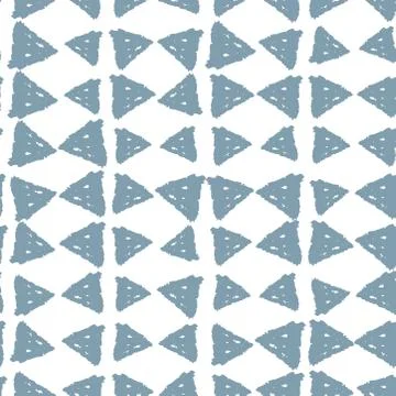 Classic vintage seamless pattern with triangles, texture grunge crayons ink.  Illustrazione stock