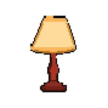 Classic vintage table lamp pixel art vector illustration Stock Illustration