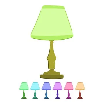 Classic vintage table lamp vector cartoon graphic Stockillustratie