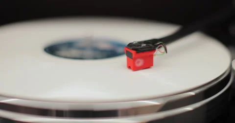 Classic vinyl record player close-up. Classic vinyl record player. Video stock 296397827