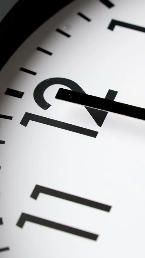 Classic wall clock. Clock face on black background. Timelapse. Time running fast Video stock 295027001