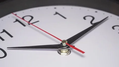 Classic wall clock. Close-up. Real time Video stock 85224325