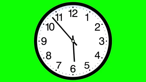 Classic wall clock hands moving fast on a green screen background Stock Footage 336397294