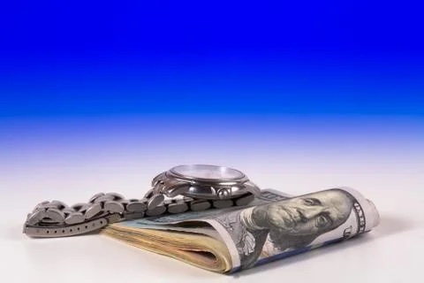 Classic Watch with a dollar Stock Photos