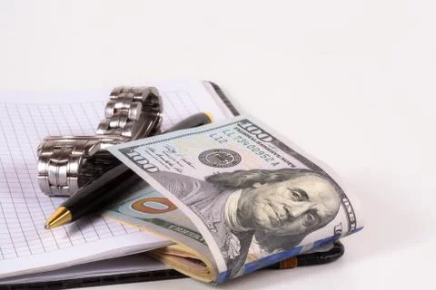 Classic Watch with a dollar Stock Photos