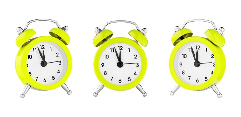 Classic watch, pointer clock, green color alarm watch on isolated white bac.. Stock Photos