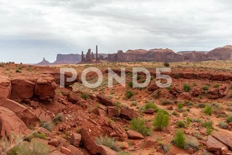 Classic western imagery at Monument Valley Stock Photos
