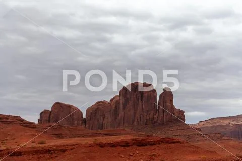 Classic western imagery at Monument Valley Stock Photos