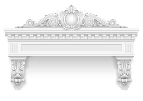 Classic white architectural window and facade decor Stock Illustration