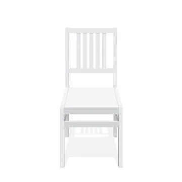 Classic white chair with back. Vector illustration. Stock Illustration