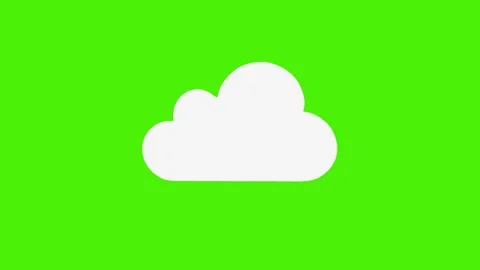 Classic white cloud isolated on green screen Stock Footage 285330344